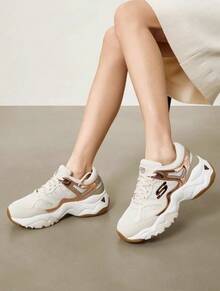 Skechers Summer Mesh Breathable Sneakers Dad Shoes - Khaki - View 10