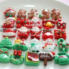 10pcs/30pcs/50pcs Pieces Of Mixed Resin Christmas Decorations, Suitable For Christmas Trees And Santa Claus, With Various Styles. They Are Suitable For Christmas And People Over 14 - Multicolor - View 5