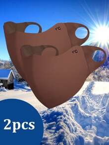 2 peças/5 peças Máscara de Esqui à Prova de Vento para Uso Externo, Proteção para os Olhos e Cobertura Quente para a Boca, Máscara à Prova de Frio para Uso Externo, Máscara Facial Quente para Ciclismo, Máscara Reutilizável 3D Respirável - Multicolorido - Visão 8