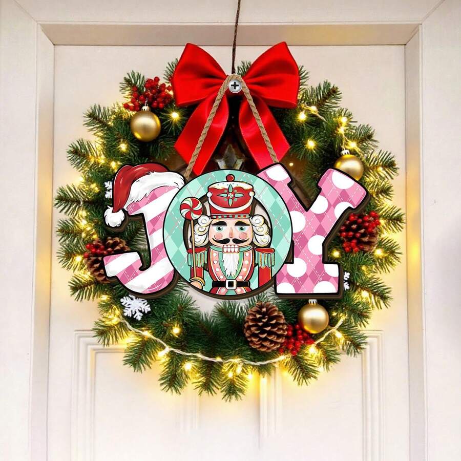 1pc/60pcs Christmas Nutcracker Wall Decor, 15*30cm Hard Fabric Wall Hanging Ornament, Christmas Tree Decoration, Party Decoration, Home Decor - Multicolor - View 1