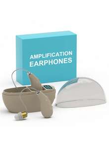 2PCS 中老年人充电式助听耳机，带充电仓电量显示，声音放大器，左右耳辅助助听耳机。