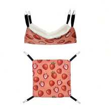 Hamac moale și confortabil pentru animale de companie mici, hamac pentru agățat, leagăn de dormit pentru toate anotimpurile cu design drăguț de desene animate, poliester, nu necesită asamblare, accesorii pentru cuști pentru animale de companie mici, pentru porcușori de Guineea, hamsteri, planori de zahăr, dihori