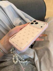 Bow-Knot Pink Leather Bow Ins Style Phone Case Compatible With Iphone 17 Pro Max, Compatible With Iphone 15, 17 Pro, Women's Creative Full Coverage Shockproof Protective Cover Compatible With Iphone 13, 16 Pro, 17 - Pink - View 5