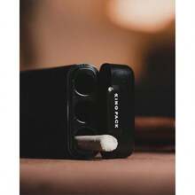 Cigarette Case Joint Holder Smell Proof Container Smoking Accessories Raw Cones Zig Zag Rolling Papers Smoke Buddy Holds 3 King Size Prerolls - màu đen - Xem 4