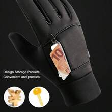Unisex Thick Warm Winter Gloves, Outdoor Sports Touch Screen Gloves For Cycling, Hiking, Skiing, Windproof And Cold-Proof - Multicolor - View 3