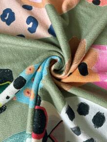 [满印] [轻薄] [毛衣] 休闲可爱小狗图案圆领长袖针织时尚轻薄毛衣 女款 秋冬 - 綠色 - 查看 4