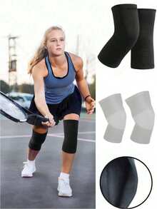 1 Pair/2pcs 20-30mmHg Knee Compression Sleeves, Can Be Worn Under Pants, Strong Support For Knee And Sports Like Football, Basketball, Gymnastics (Black), Knee Compression Sleeve For Women And Men, For Running, Workout, Gym, Hiking, Sports Knee Support, Meniscus Support - Multicolor - View 2