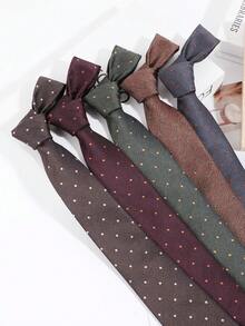 1pc Men's Fashion Versatile Small Polka Dot Pattern Necktie, Suitable For Business, Commute, Banquet And Daily Wear - Multicolor - View 8