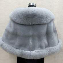 Women's Scarf Faux Mink Fox Fur Faux Fur Scarf Cape Faux Fur Coat Plus Sizes Evening Scarf - 灰色 - 查看 2