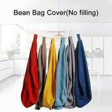 1pc European And American Style Bean Bag Sofa Cover (Filling Not Included) Modern Minimalist Living Room Small Space Luxury Machine Washable Adult Chair - Royal Blue - View 3