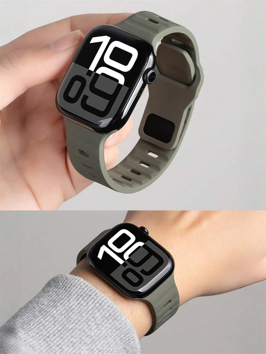 1条运动硅胶表带，兼容 42mm、38mm、40mm、41mm、44mm、45mm、46mm、49mm，时尚智能手表替换表带，适用于Series Ultra2、Ultra SE2、SE 11、10、9、8、7、6、5、4、3、2、1，男女通用