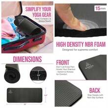 - Rodillera de, 0.6 pulgadas 15 mm de grosor, sin dolor, para entrenamiento en casa, fcil en las rodillas, muecas y - Negro - - Ver 1