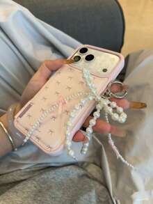 Bow-Knot Pink Leather Bow Ins Style Phone Case Compatible With Iphone 17 Pro Max, Compatible With Iphone 15, 17 Pro, Women's Creative Full Coverage Shockproof Protective Cover Compatible With Iphone 13, 16 Pro, 17 - Pink - View 6