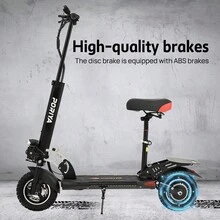 PORIYA 2000W Off-Road Electric Scooter W/ Aerodynamic Tail Wing For Stunt Stability, 50KM/H & 50KM Range, Foldable Portable E-Bike, ABS Brakes & UL2272 Certified - 黑色 - 查看 5