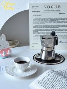 <倾注热情，酿造完美>，经典不锈钢八角摩卡咖啡壶 | 意式浓缩咖啡机，带手柄和可重复使用过滤器 | 适用于家庭、办公室、露营的手动咖啡机