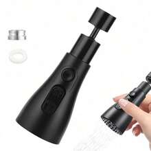3-in-1 Küchenarmatur-Verlängerung mit Roboterarm-Design, Drehbarer Sprühkopf & Ein-Touch-Bedienung, Universell Kompatibel für Standard Wasserhähne (Einfache Montage, Schwarz) - Schwarz - Übersicht 5