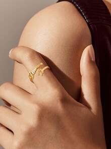 Anillo de estrella con nombre personalizado - Joyería de estilo vintage ajustable de acero inoxidable para mujer, regalo personalizado para el Día de San Valentín, el Día de la Madre, el cumpleaños, la boda, accesorio elegante con una artesanía exquisita