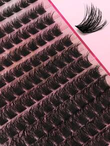 156 Clusters Of Fine Individual Eyelashes With A Natural Look, D-Curl, 8-16mm Mixed Length, Fluffy And Thick. DIY Eyelash Extension For Volume And Length. Easy To Apply And Reusable. Comfortable Eyelash Clusters. Individual Eyelashes. False Eyelashes For Personal Use. Suitable For Festivals, Parties, Halloween, Role-Playing, Etc. - D - 查看 5