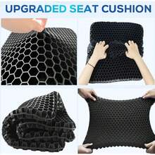 Gel Seat Cushion - Non- Egg Seat Cushion Chair Pads - Office Chair Car Seat Cushion For Sciatica & Back Pain Relief - Coccyx Cushion For Home, Wheelchair, Computer, Desk Chair, Truck - Black - View 4