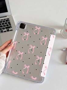 Simple And Stylish Bow Pattern Clear Crystal Tablet Case. Compatible With  11 (2025/10.9)/Air 4/5/6/7 (2025/10.2)/Pro 11/10th/9.7/10.5,  (A16) 11 Inch 11th Generation 2025,Compatible With Samsung Galaxy Tab, Kindle (11th Generation) 2022 Release,Kindle Paperwhite 12th Gen 2024, Great Holiday Gift With A Stylish,Supports Automatic Sleep/Wake Lid - 彩色 - 查看 1