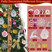 6 FT Prelit Christmas Tree With 200 Warm & Multicolor Lights Modes & Timer Fully Decorated 103 Ornaments, Collapsible Pull Christmas Tree With Lights For Indoor Home Party DecorHalloween Christmas New Year