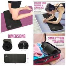 - Rodillera de, 0.6 pulgadas 15 mm de grosor, sin dolor, para entrenamiento en casa, fcil en las rodillas, muecas y - Negro - - Ver 1