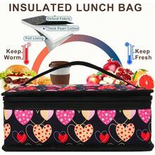 Small Lunch Box Insulated Soft Bag Mini Cooler Back To School Thermal Meal Tote Kit For Girls Boys Women Men Heart - Nhiều màuNhỏ - Xem 3