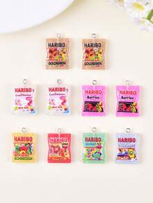 10pcs Mixed Fake Candy Snack Resin Pendant Earrings Necklace Accessories