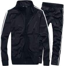 Men's Activewear Full Zip Warm Tracksuit Sports Set Casual Sweat Suit, Athletic Gear - Lake Purple - View 8