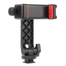 chaohongjia Vertical Phone Tripod Stand With Cold Shoe Mount, Suitable For IPhone 12, Vlogging, With Microphone, Fill Light And Phone Clip - Black - View 5