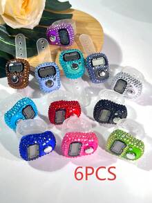 Finger-Worn Rhinestone Digital Counter, Convenient Drilling Design Hand-Press Counter, Suitable For Knitting, Praying (Tasbih), Exercise, Game Counting And Other Counting Purposes