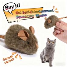 Intelligent Sensing Voice Plush Mouse Cat Toy, Realistic Meowing Soft Mouse Toy For Pet Entertainment