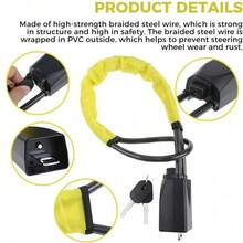 Seat Belt Lock Steering Wheel Lock Car Security Anti-Theft Device Yellow - Default - View 6