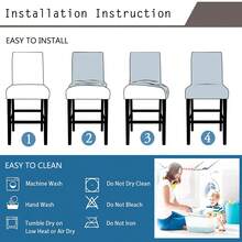 1/2/4/6pcs Solid Color Jacquard Waterproof Spill-Resistant Short Back Chair Covers, Elastic Removable Barstool Covers With Backrest, Home Decor Chair Slipcovers Suitable For Square Kitchen, Dining Room, Cafe