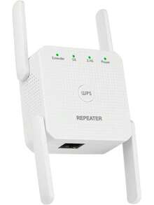 1200Mbps Repetidor de Señal WiF, 2.4G 300Mbps/5G 867Mbps, 4 Antenas, Extensor de Señal WiFi Inalámbrico Universal, Amplificador de Señal WiFi de Enchufe Pared, Repetidores de Red, WiFi Extender - Blanco/1200M - Ver 2