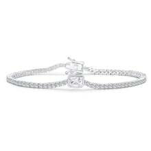 MDFUN 1 Peça Bracelete de Tênis de Zircônia Branco Ouro Cobre Micro-Incrustado, Coração/Retângulo, Versátil e na Moda, Adequado para Uso Diário e Presente para Mulheres