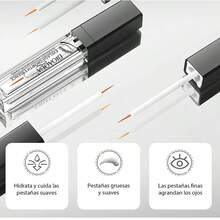 Serum Alargador Fortalecedor Pestañas Bioaqua Crecimiento F Suero para el crecimiento de cejas y pestañas, cepillo suave para alargar la barba - transparente - Ver 5