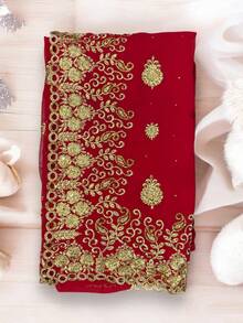 Traditional Designer Saree With Ready Blouse, Elegant  Cultural Wear, 014 - Multicolor - View 3