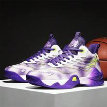 Men's Shoes Fashion Sneakers Breathable Running Shoes Men Arch Support Basketball Shoes Non Slip Sport Shoes Size:38-46 - White Purple - View 1