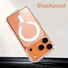 Luxury Magnetic Wireless Charge Clear Phone Case for  17 Air 16 15 14 Plus 13 12 11 Pro Max Mini Shockproof Hard Acrylic Protective Cover - Estilo 1 (1 pieza) - Ver 12