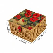 RibasuBB Sewing Basket With Large Capacity, Stylish Portable Storage For Sewing Essentials And Crafts, Ergonomic Handle For Easy Carrying - Multicolor - View 9