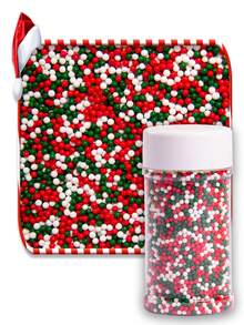 Christmas Sprinkles, Multicolored Pearls For Cake Decorating, Snow Flower Sprinkles For Baking, Pearls Jimmies Mix, Cake Topper Ice Cream Cupcake Cookie Toppings Dessert Decorations, Christmas Winter Party Supplies