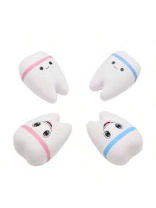 1/2/4 piezas Dientes falsos gigantes de rebote lento, juguete de alivio de ansiedad, juguete dental, regalo para asistente dental para adolescentes y adultos, alivio del estrés (Clásico) - Multicolor - Ver 11