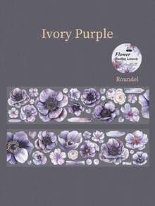 1 Roll European Floral Pattern PET Decorative Tape, Suitable For Scrapbooking, DIY, Photo Album, Sticker Album - Multicolor - View 12