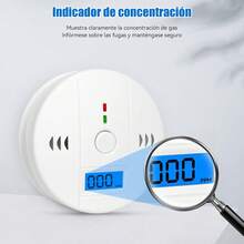 LUHI 2PCS Detector de Humo, Detector de Monóxido de Carbono,Sirena inalámbrica con Pantalla Digital y Alarma Sonora, Ideal para oficinas, dormitorios, cocinas, baños, etc.(2 piezas) - 1 - Ver 10