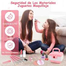 ¡RecomendadoYostyle Cosméticos para Niñas, Juguetes de Maquillaje para Niños 43 Piezas Lavables, Kit de Maquillaje de Simulación, Estuche de Maquillaje de Princesa con Espejo, para 3+ Años - Rosa¡Top de Temporada - Azul - Ver 6