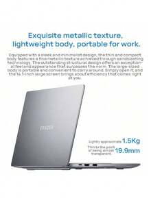 Lenovo 14.1" Laptop, Powerful Notebook A14H, Large Battery Long Lasting, New Model, 14.1" HD Large Screen, Lightweight Body, Portable Office, Lightweight Laptop, Business, High Definition Screen, Silver