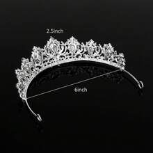 Rhinestones Tiara For Women Girls - Silver - View 8