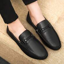 2025秋季男士轻便便士乐福鞋，休闲百搭高端真皮正装鞋，商务正式莫卡辛鞋，建议买小一码 - 黑色 - 查看 9