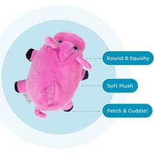 Outward Hound Fattiez Pig Plush Squeaky Dog Toy, Small - 粉紅豬 - 查看 3